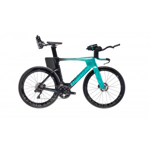 Vélo BIANCHI AQUILA DISC TRI FORCE AXS E1 - ZY - Celeste Metallico / Carbonio UD Nero (Lucido)