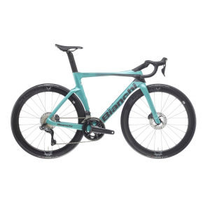 Vélo BIANCHI OLTRE PRO ULTEGRA DI2 12v POWERMETER 2025 - ZF - Celeste Metallico / Grafite – full matt
