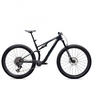 Vélo Specialized S-Works Epic 8 EVO AXS Carbone brillant/Vert à violet Viavi Fade/Métal liquide brossé