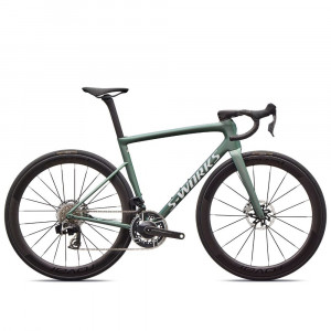 Vélo Specialized S-Works Tarmac SL8 SRAM RED AXS Gloss Premium Fjord Metallic / Blanc Metallic Silver 2026